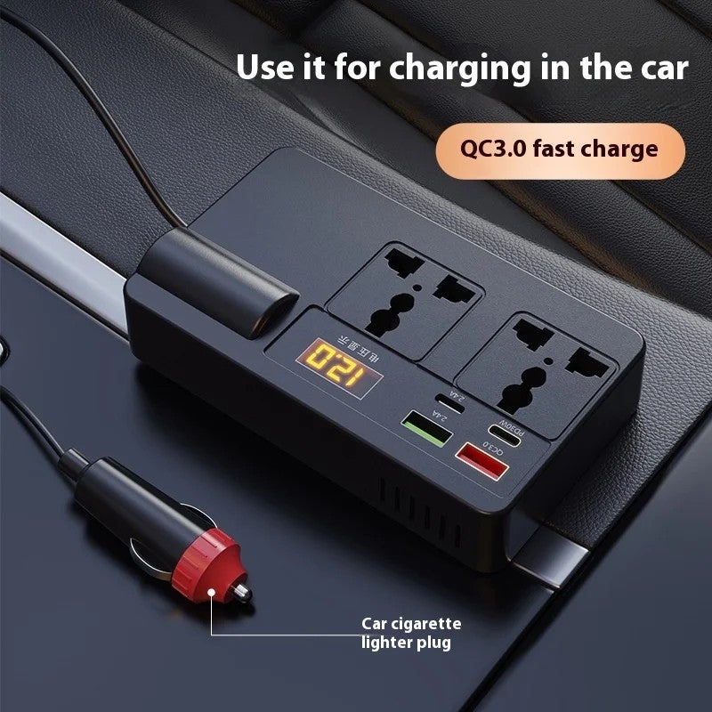 Bluejw Multifunctional 12V/24V to 220V Car Truck Power Inverter Converter with Fast Charger, Mobile Phone Socket & Cigarette Lighter Adapter - Automobile Charger - Image 5